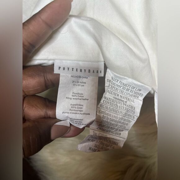 Pottery Barn Reilley Embroidered red throw Pillow w/ feather insert. - Picture 8 of 9